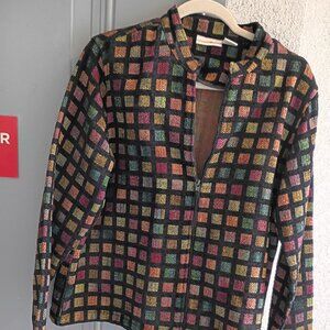 preswick moore Wms Sz L Multi Color Block Pattern Lt Weight